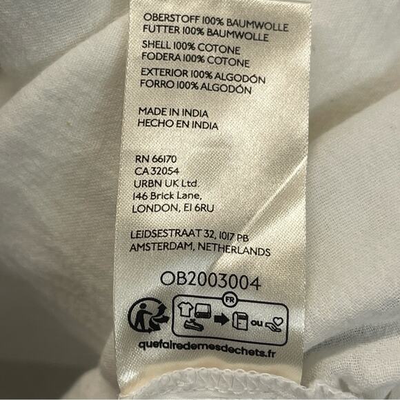 Free People Crystal Cove Smocked Mini Dress White Blue - Picture 7 of 14